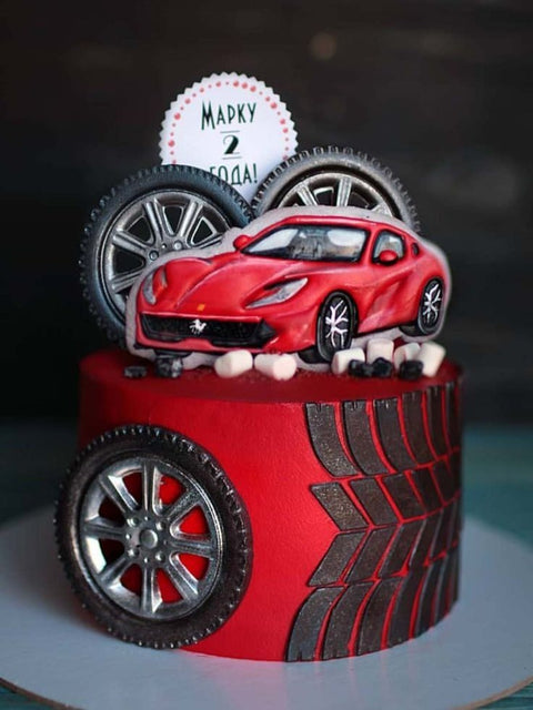 Cars Theme Cream Cake