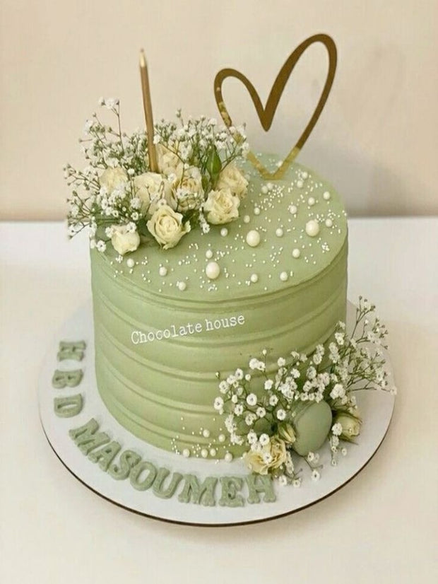 Anniversary Green Theme Cake